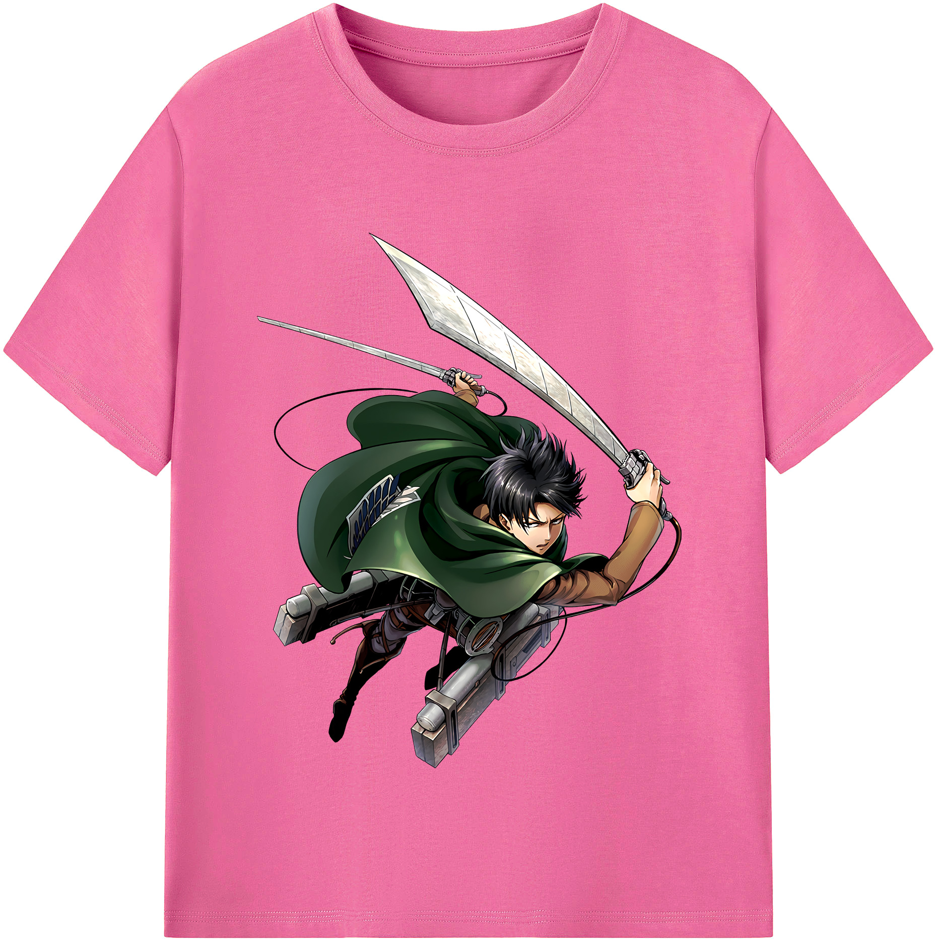 （画像用） 進撃の巨人 リヴァイ·アッカーマン Attack on Titan Levi Ackerman レディースカジュアルプリントTシャツ（綿100％）